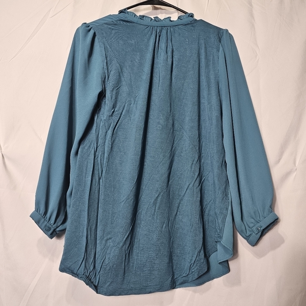 Loft outlet size XS teal v neck long sleeve blouse